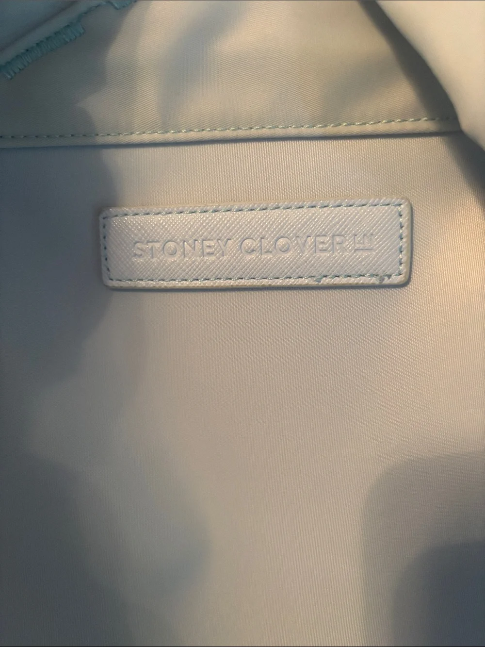 Stoney Clover Lane Light Blue Backpack with Pink MB Patch